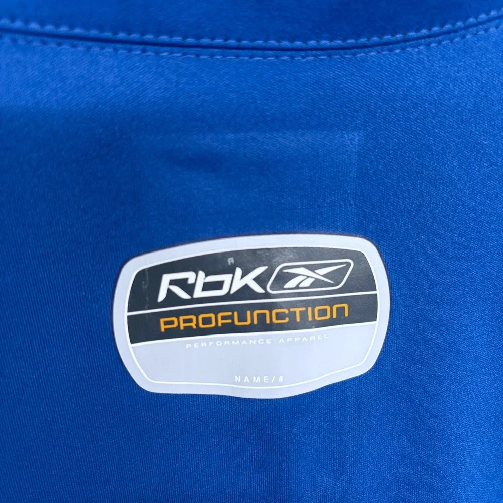 Blue Reebok Pro‎ Function 1/2 Zip Warm-Up Windbreaker Med. Short Sleeve Baseball